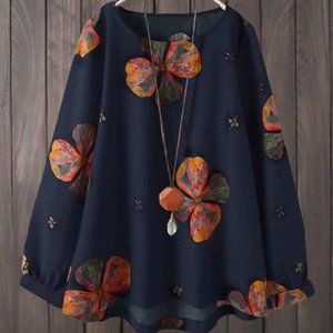 SOLD NWT Navy Floral Swing Tunic XLARGE